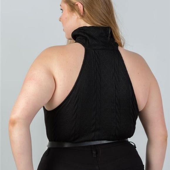 Naomi Cable Knit Sweater Bodysuit Plus (Black) - Picture 5 of 5